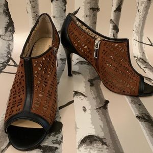 Calvin Klein peep toe heels with islet detail